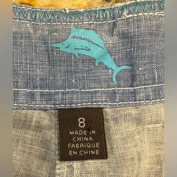 Tommy Bahama Sea Glass 100% Linen Cropped Pants Women’s Size 8 - Picture 5 of 9
